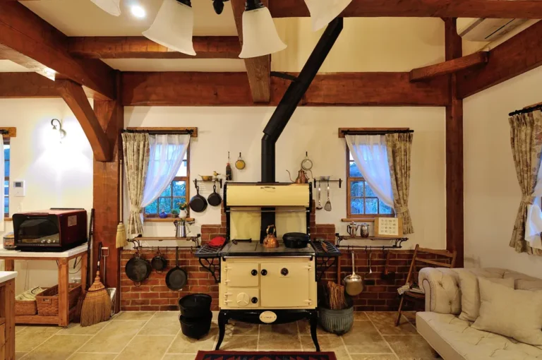 Dining Kitchen with a Wood-Burning Stove