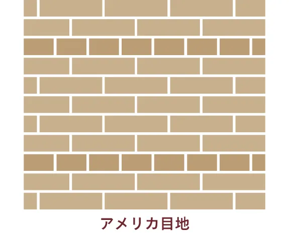 レンガ・ブリックタイル　パターン張り　アメリカ目地