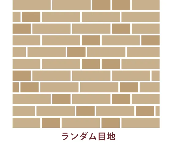 レンガ・ブリックタイル　パターン張り　ランダム目地