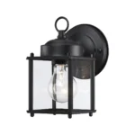 MATTE BLACK CLEAR GLASS OUTDOOR LIGHTING CAN1161-BK