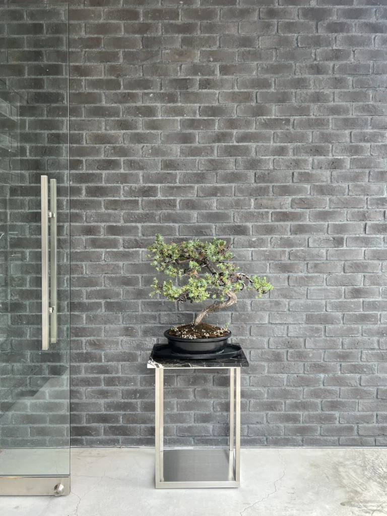黒いブリックタイル　CAN'BRICK「KUROBRI-クロブリ」　美容室施工事例
