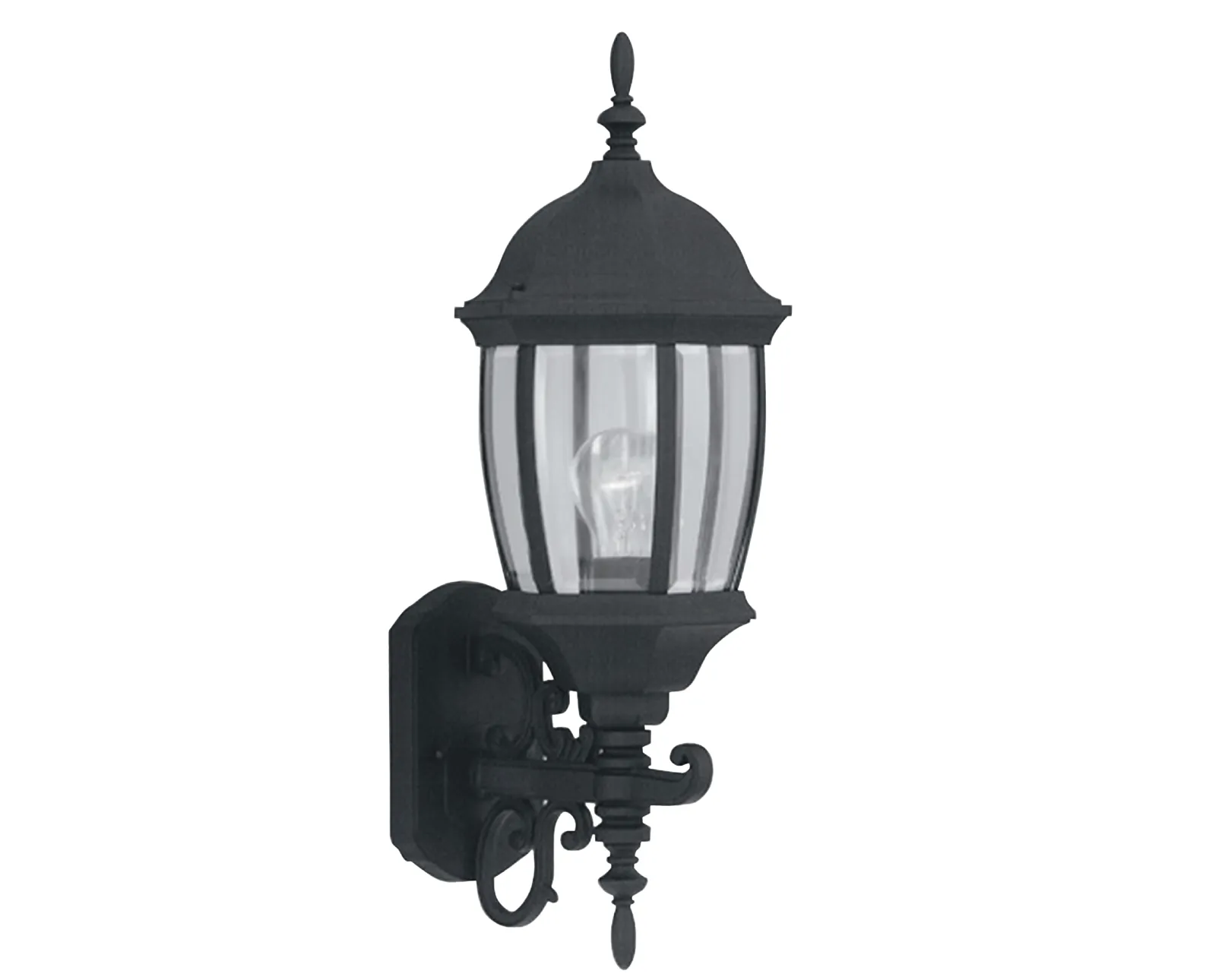 MATTE BLACK CLEAR GLASS OUTDOOR LIGHTING CAN2422-BK