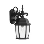 MATTE BLACK CLEAR GLASS OUTDOOR LIGHTING CAN2421-BK
