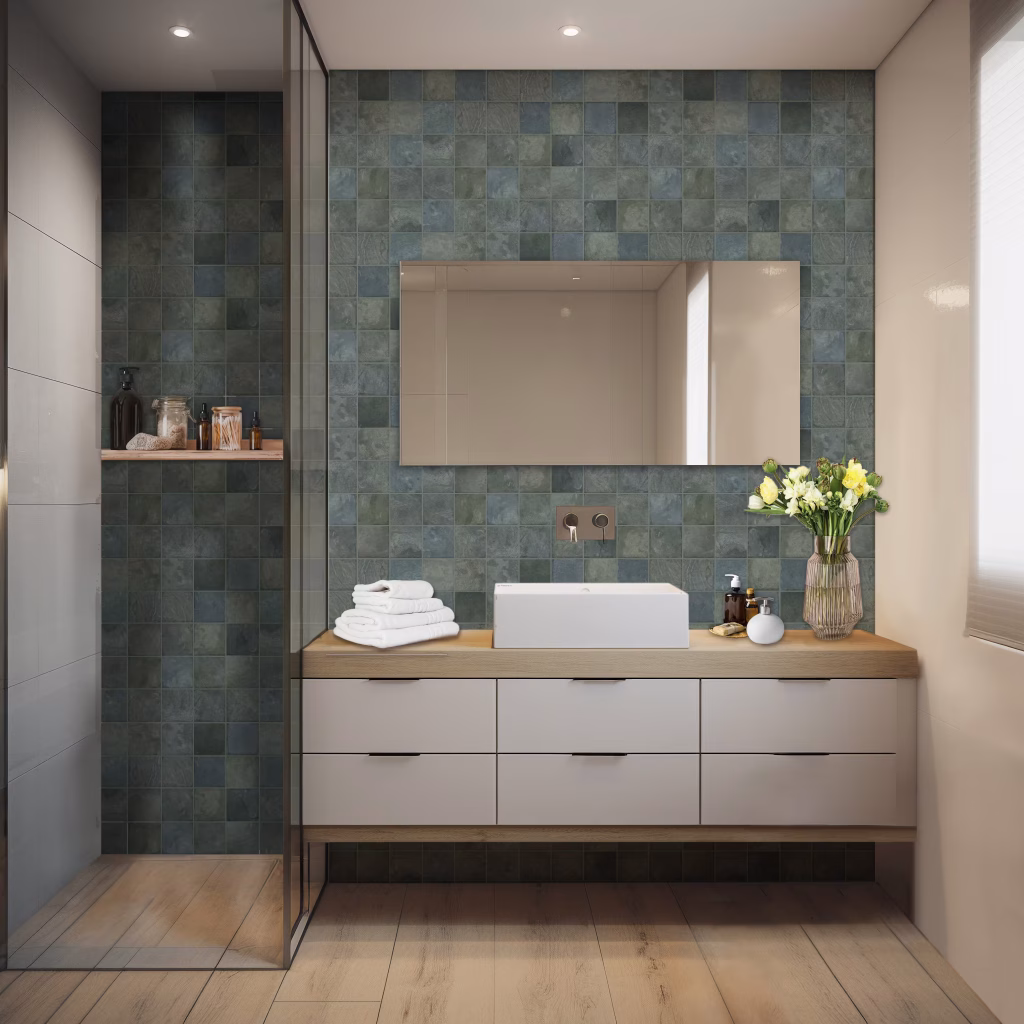 輸入タイル建材 施工イメージ グリーン