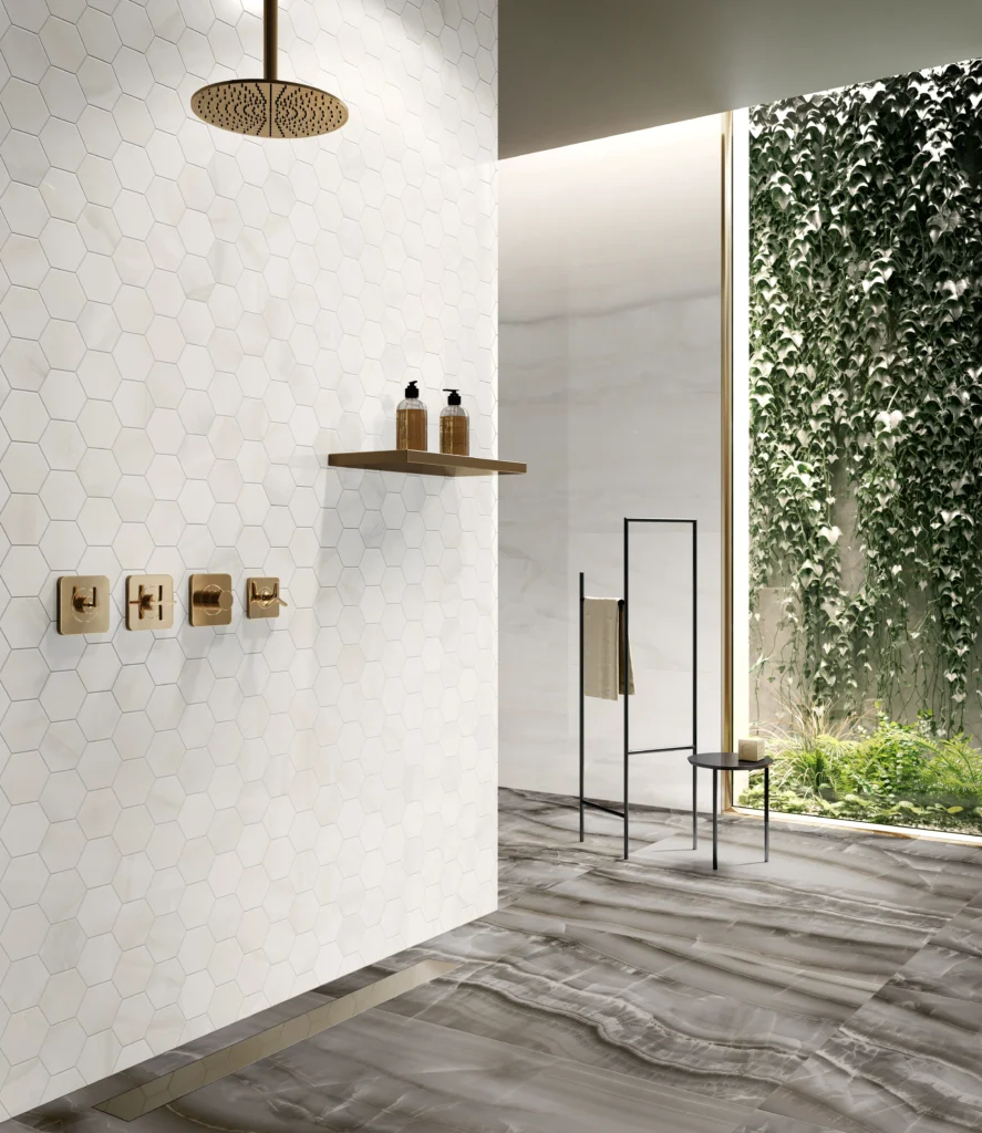 Tiles 床タイル「AKOYA – アコヤ(Ocean)」 施工事例イメージ　輸入タイル