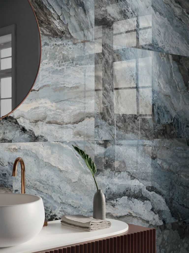 Tiles 床タイル「MYSTIC– ミスティック（Ocean）」 床施工事例イメージ　輸入タイル