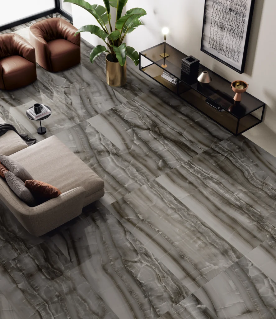 Tiles 床タイル「AKOYA – アコヤ(Ocean)」 施工事例イメージ　輸入タイル
