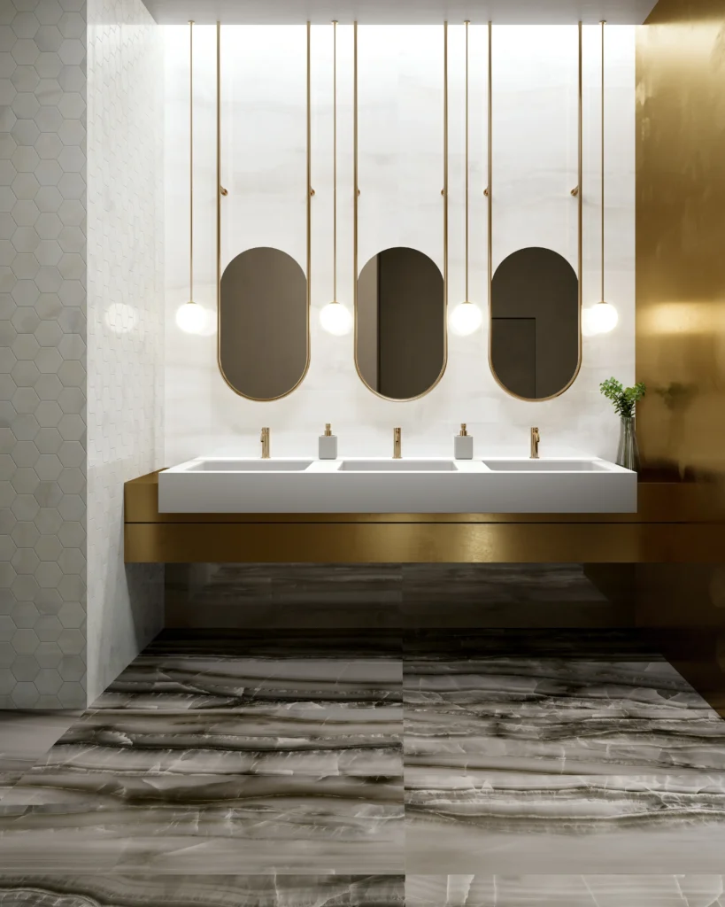 Tiles 床タイル「AKOYA – アコヤ(Ocean)」 施工事例イメージ　輸入タイル