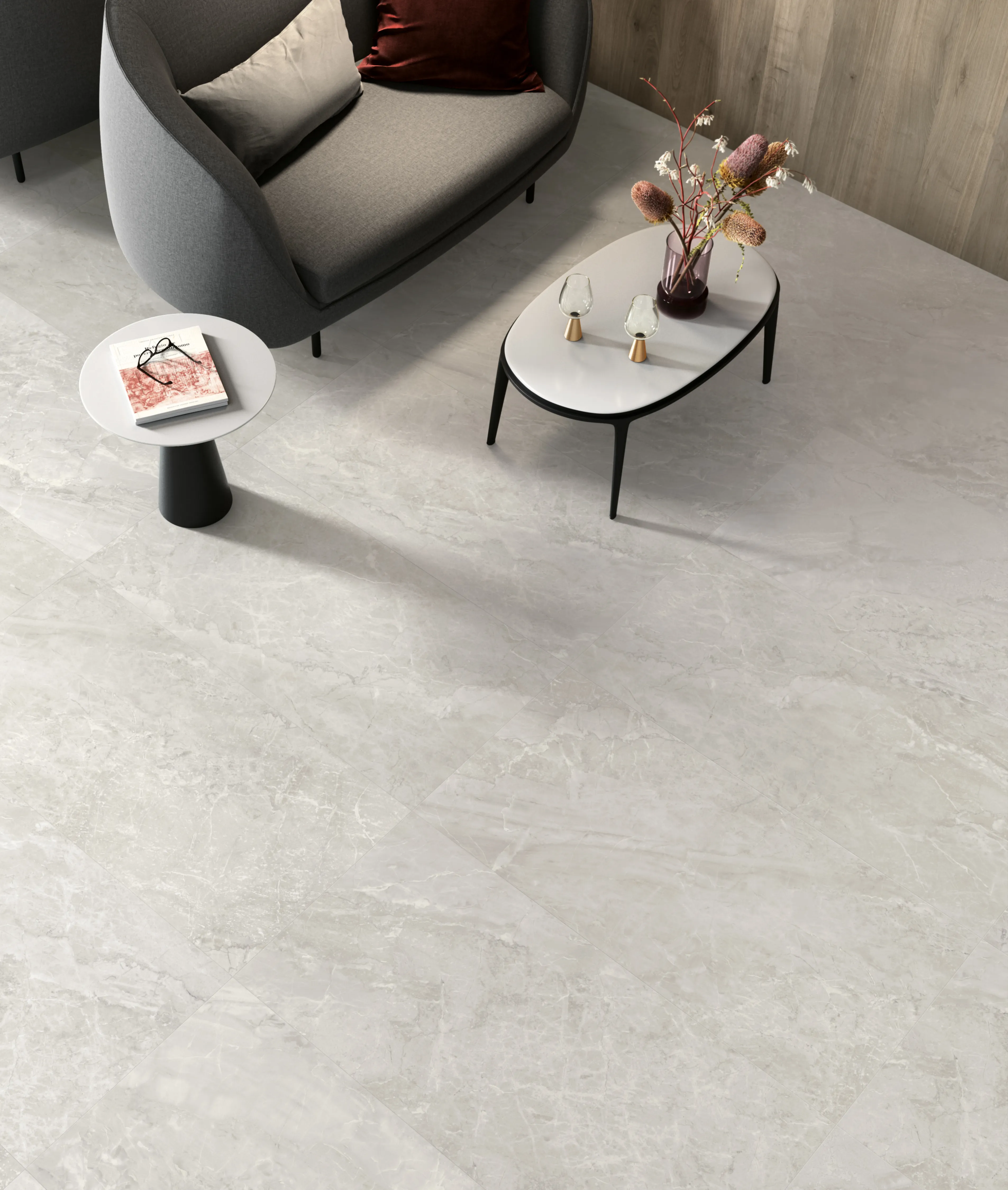 Tiles 床タイル「TRUMARMI– トルマルミ」 住宅　床施工事例イメージ　輸入タイル