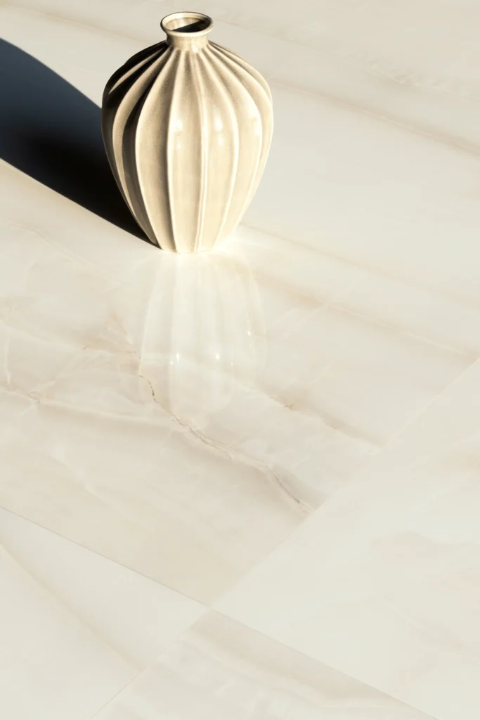 Tiles 床タイル「AKOYA – アコヤ(Ivory)」 施工事例イメージ　輸入タイル