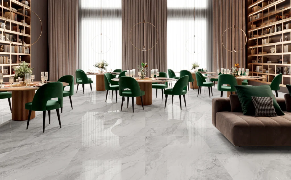 Tiles 床タイル「MYSTIC– ミスティック（Pearl）」 床施工事例イメージ　輸入タイル