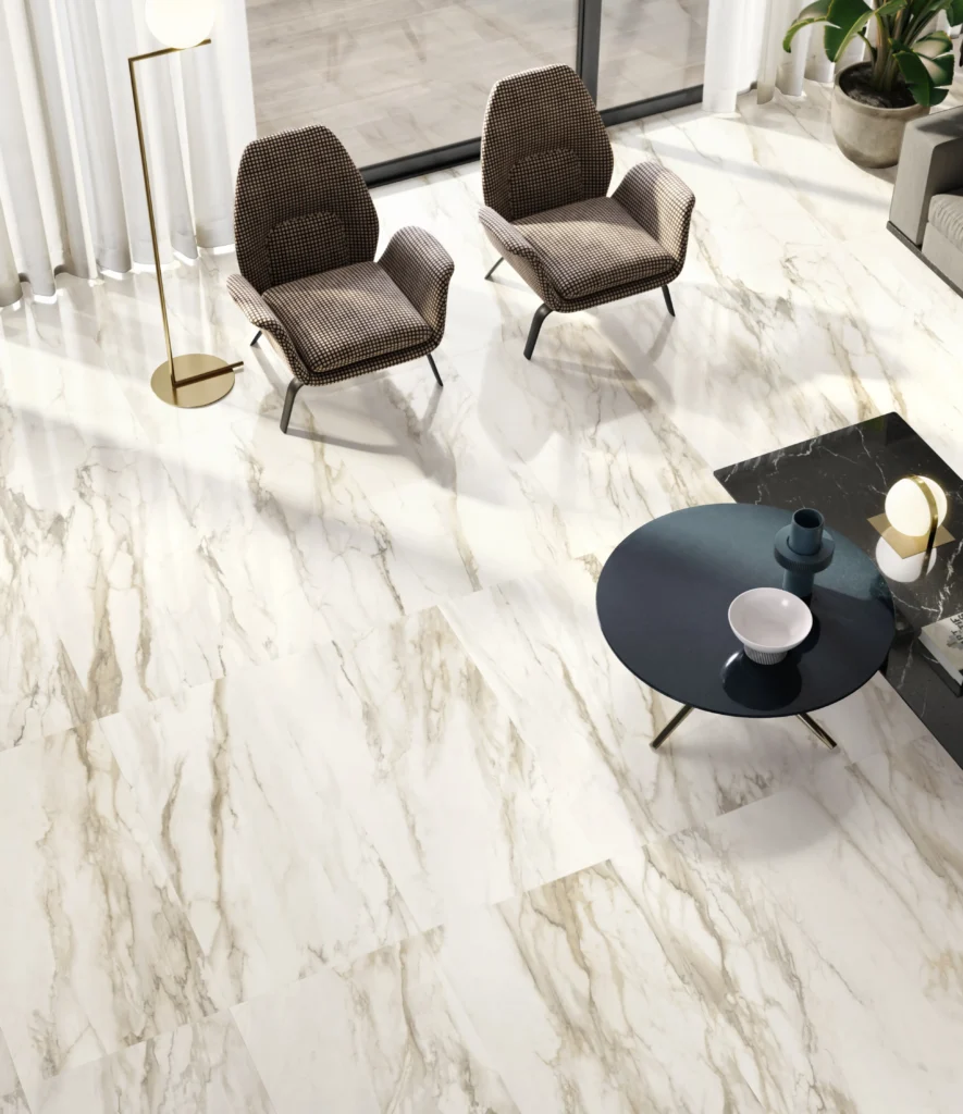 Tiles 床タイル「TRUMARMI– トルマルミ」 住宅　床施工事例イメージ　輸入タイル