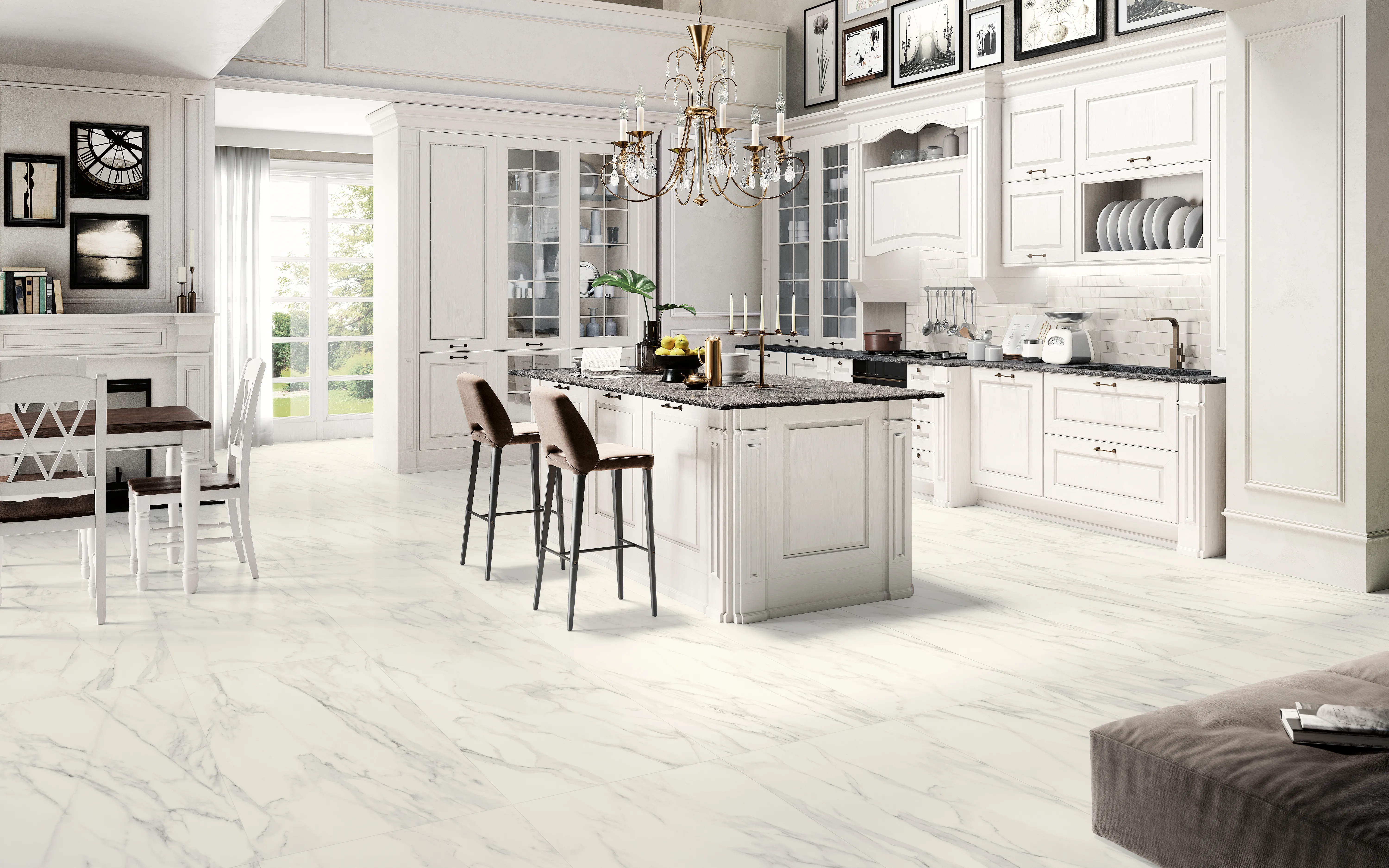 Tiles 床タイル「TRUMARMI– トルマルミ」 住宅　床施工事例イメージ　輸入タイル