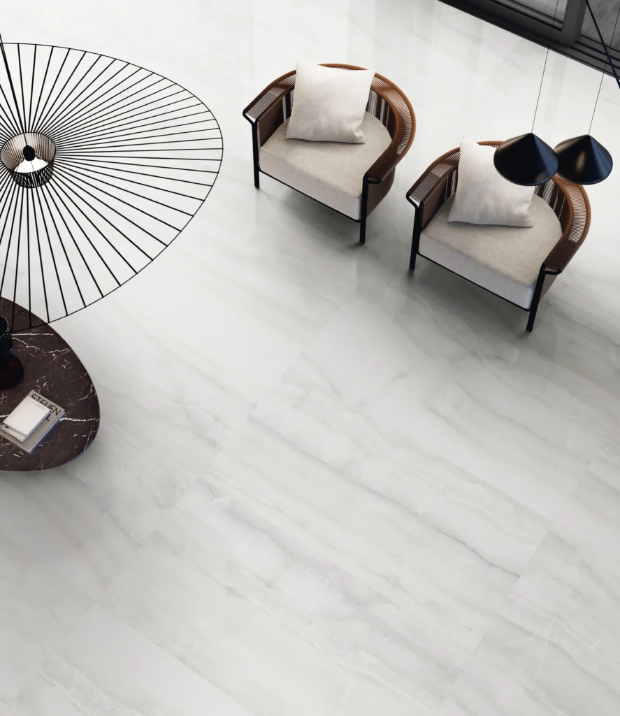 Tiles 床タイル「AKOYA – アコヤ(Silver)」 施工事例イメージ　輸入タイル