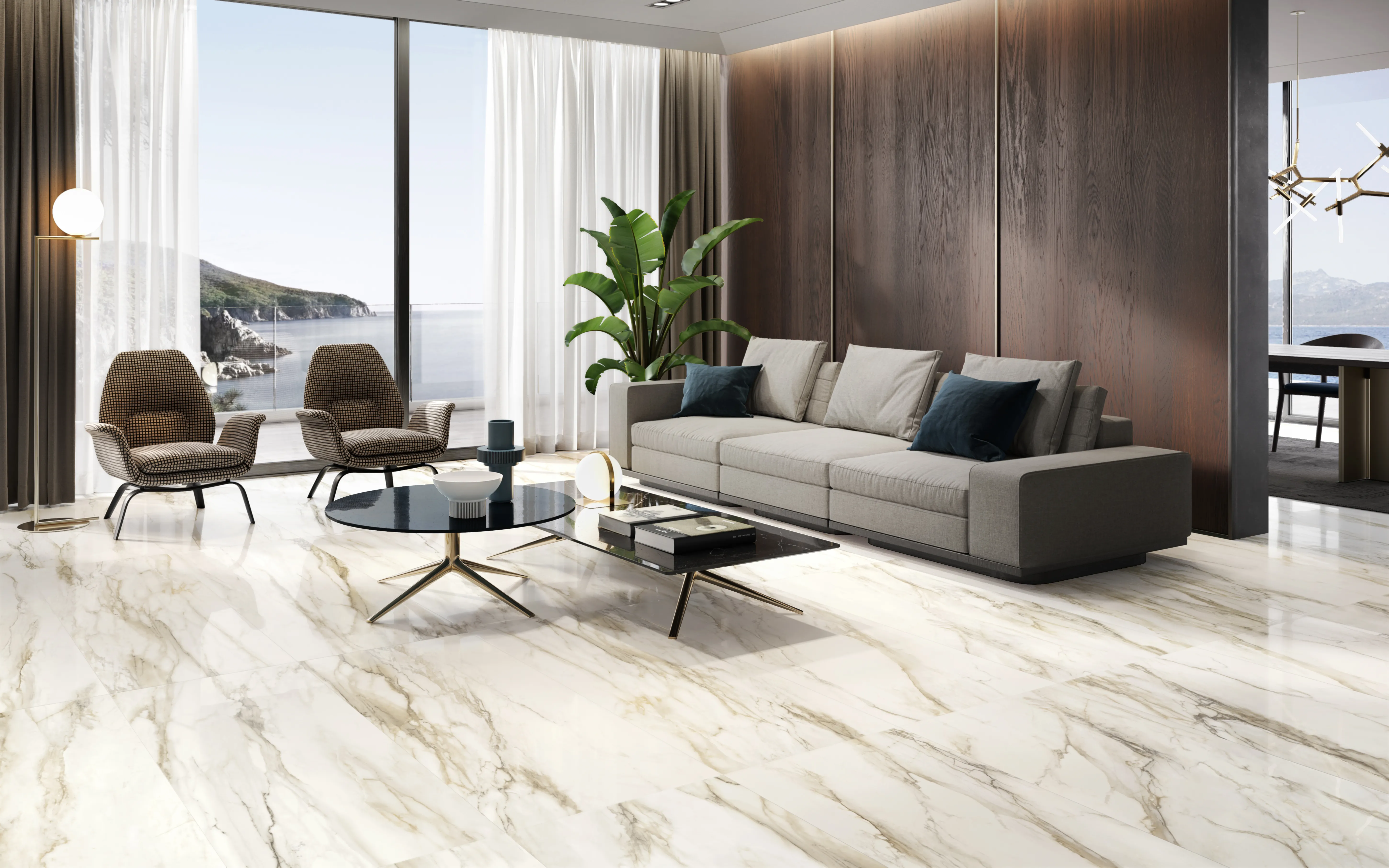 Tiles 床タイル「TRUMARMI– トルマルミ」 住宅　床施工事例イメージ　輸入タイル